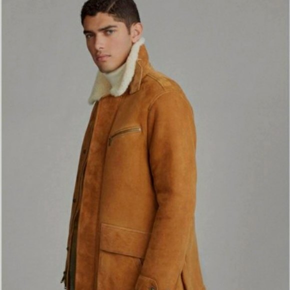 Polo Ralph Lauren NWT Shearling Lined Leather Car Coat Brown XXL - Picture 2 of 16